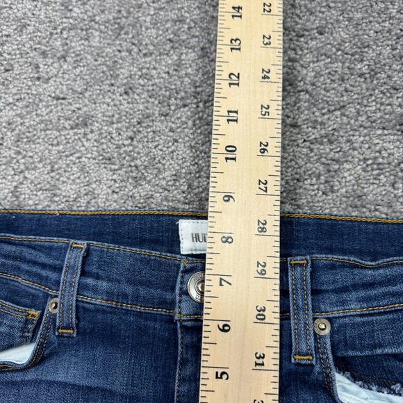 Hudson Jeans Womens 27 Blue Cropped Fray Stretch Preppy City Casual Logo Pockets - Picture 4 of 9